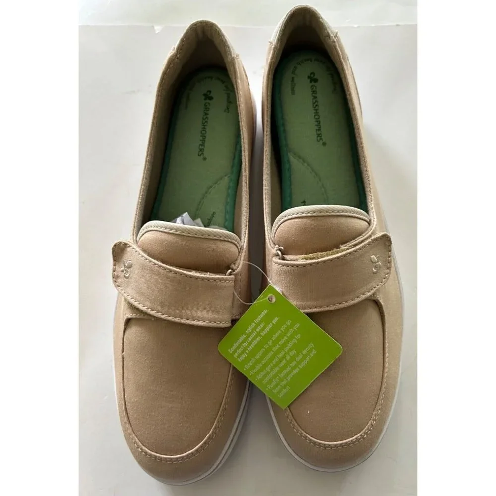 Women's Grasshoppers Casual Slip On Loafer Shoes 9.5 W Canyon Stone Twill - Picture 1 of 11
